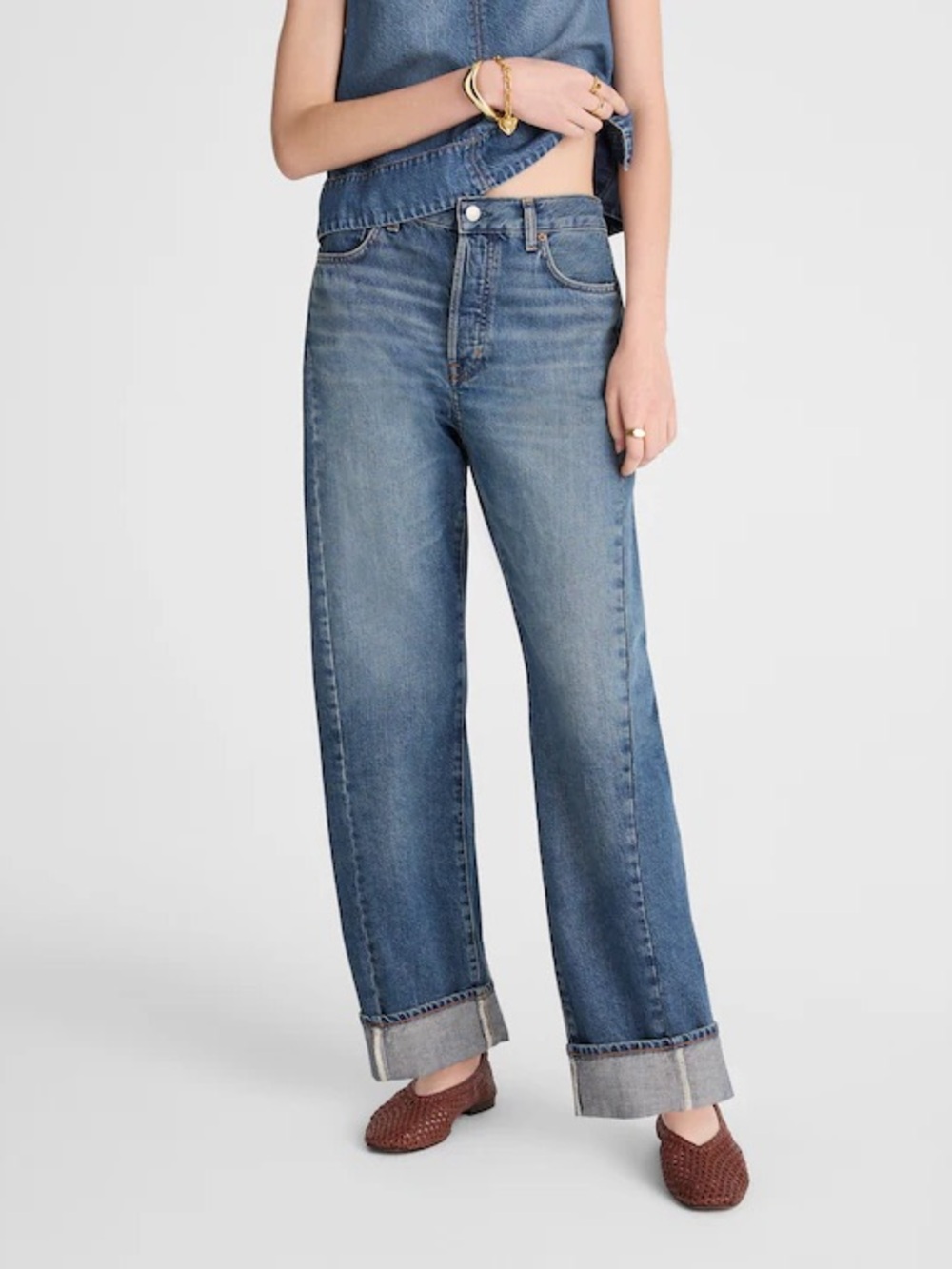 Madewell The Pieced Barrel Leg Jeans in Mosby Wash